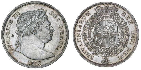 1/2 Crown Reino Unido de Gran Bretaña e Irlanda (1801-1922) Plata Jorge III (1738-1820)