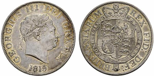 1/2 Crown Reino Unido de Gran Bretaña e Irlanda (1801-1922) Plata Jorge III (1738-1820)