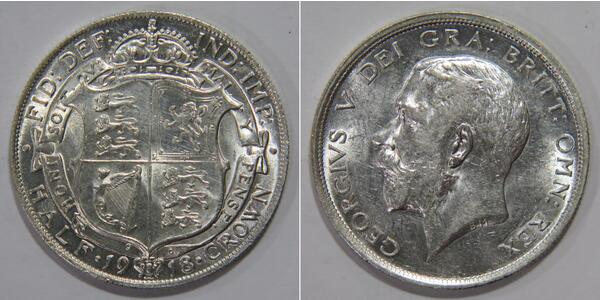 1/2 Crown Reino Unido de Gran Bretaña e Irlanda (1801-1922) Plata Jorge V (1865-1936)