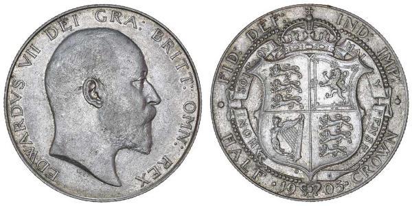 1/2 Crown Reino Unido de Gran Bretaña e Irlanda (1801-1922) Plata Eduardo VII (1841-1910)