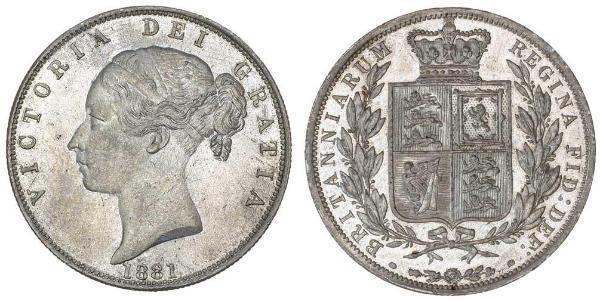 1/2 Crown Reino Unido de Gran Bretaña e Irlanda (1801-1922) Plata Victoria (1819 - 1901)