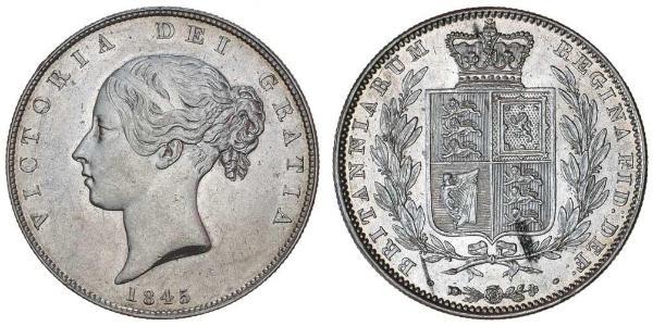 1/2 Crown Reino Unido de Gran Bretaña e Irlanda (1801-1922) Plata Victoria (1819 - 1901)