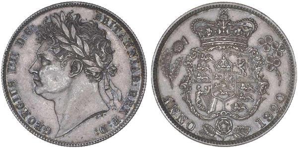 1/2 Crown Reino Unido de Gran Bretaña e Irlanda (1801-1922) Plata Jorge IV (1762-1830)