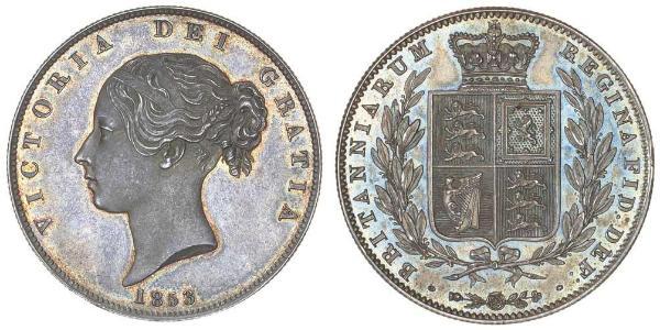 1/2 Crown Reino Unido de Gran Bretaña e Irlanda (1801-1922) Plata Victoria (1819 - 1901)
