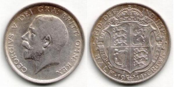 1/2 Crown Reino Unido de Gran Bretaña e Irlanda (1801-1922) Plata Jorge V (1865-1936)