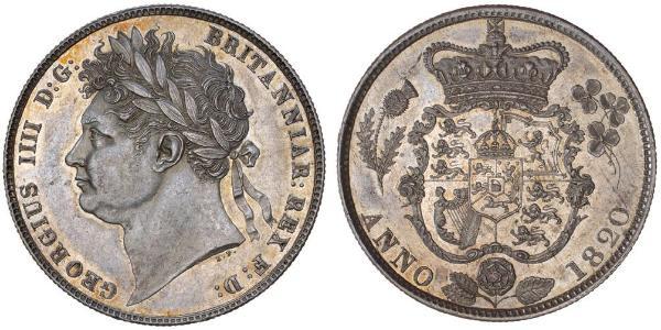 1/2 Crown Reino Unido de Gran Bretaña e Irlanda (1801-1922) Plata Jorge IV (1762-1830)