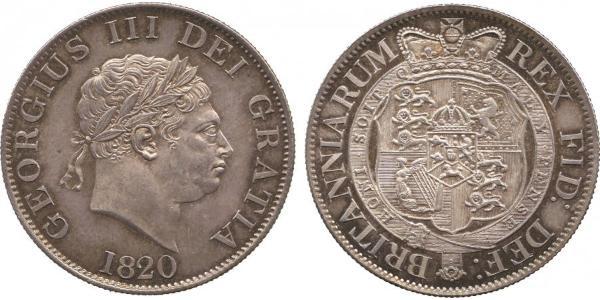 1/2 Crown Reino Unido de Gran Bretaña e Irlanda (1801-1922) Plata Jorge III (1738-1820)