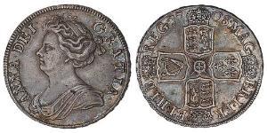 1/2 Crown Reino de Gran Bretaña (1707-1801) Plata Ana de Gran Bretaña(1665-1714)