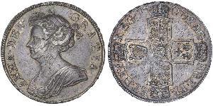 1/2 Crown Reino de Gran Bretaña (1707-1801) Plata Ana de Gran Bretaña(1665-1714)