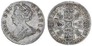 1/2 Crown Reino de Gran Bretaña (1707-1801) Plata Ana de Gran Bretaña(1665-1714)