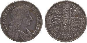 1/2 Crown Reino de Inglaterra (927-1649,1660-1707) Plata Carlos II (1630-1685)