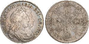 1/2 Crown Reino de Inglaterra (927-1649,1660-1707) Plata Guillermo III (1650-1702)