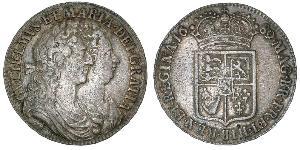 1/2 Crown Reino de Inglaterra (927-1649,1660-1707) Plata Guillermo III (1650-1702)