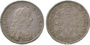 1/2 Crown Reino de Inglaterra (927-1649,1660-1707) Plata Carlos II (1630-1685)