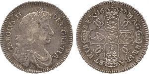 1/2 Crown Reino de Inglaterra (927-1649,1660-1707) Plata Carlos II (1630-1685)