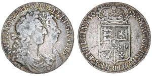 1/2 Crown Reino de Inglaterra (927-1649,1660-1707) Plata Guillermo III (1650-1702)