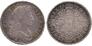 1/2 Crown Reino de Inglaterra (927-1649,1660-1707) Plata Carlos II (1630-1685)