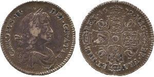 1/2 Crown Reino de Inglaterra (927-1649,1660-1707) Plata Carlos II (1630-1685)