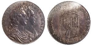 1/2 Crown Reino de Inglaterra (927-1649,1660-1707) Plata Guillermo III (1650-1702)