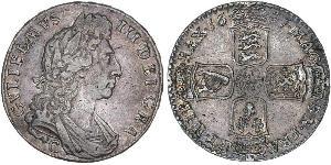 1/2 Crown Reino de Inglaterra (927-1649,1660-1707) Plata Guillermo III (1650-1702)