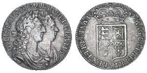 1/2 Crown Reino de Inglaterra (927-1649,1660-1707) Plata Guillermo III (1650-1702)