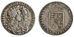 1/2 Crown Reino de Inglaterra (927-1649,1660-1707) Plata Guillermo III (1650-1702)