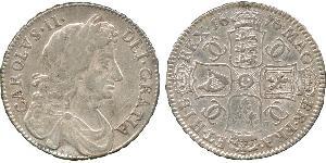 1/2 Crown Reino de Inglaterra (927-1649,1660-1707) Plata Carlos II (1630-1685)