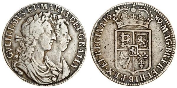 1/2 Crown Reino de Inglaterra (927-1649,1660-1707) Plata Guillermo III (1650-1702)