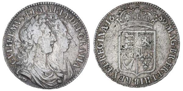 1/2 Crown Reino de Inglaterra (927-1649,1660-1707) Plata Guillermo III (1650-1702)