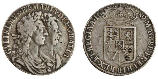 1/2 Crown Reino de Inglaterra (927-1649,1660-1707) Plata Guillermo III (1650-1702)