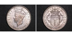 1/2 Crown Southern Rhodesia (1923-1980) Plata Jorge VI (1895-1952)