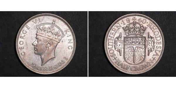 1/2 Crown Southern Rhodesia (1923-1980) Plata Jorge VI (1895-1952)