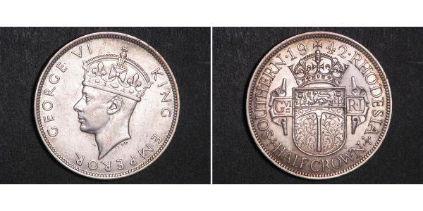 1/2 Crown Southern Rhodesia (1923-1980) Plata Jorge VI (1895-1952)