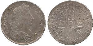 1/2 Crown Königreich England (927-1649,1660-1707) Silber Karl II (1630-1685)