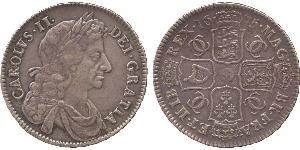 1/2 Crown Königreich England (927-1649,1660-1707) Silber Karl II (1630-1685)