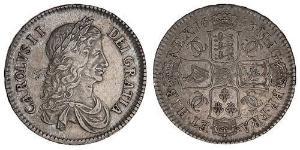 1/2 Crown Königreich England (927-1649,1660-1707) Silber Karl II (1630-1685)