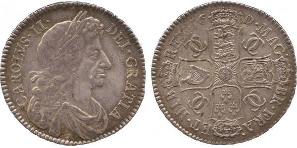 1/2 Crown Königreich England (927-1649,1660-1707) Silber Karl II (1630-1685)