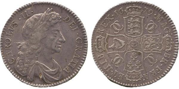 1/2 Crown Königreich England (927-1649,1660-1707) Silber Karl II (1630-1685)
