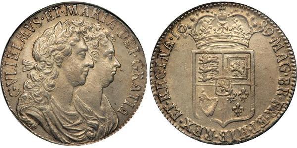 1/2 Crown Königreich England (927-1649,1660-1707) Silber Wilhelm III (1650-1702)