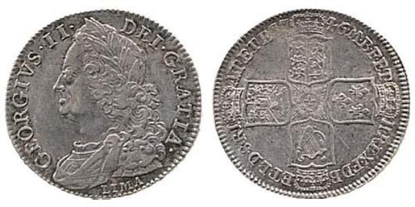 1/2 Crown Königreich Großbritannien (1707-1801) Silber Georg II (1683-1760)