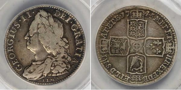 1/2 Crown Königreich Großbritannien (1707-1801) Silber Georg II (1683-1760)