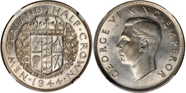 1/2 Crown Neuseeland Silber Georg VI (1895-1952)