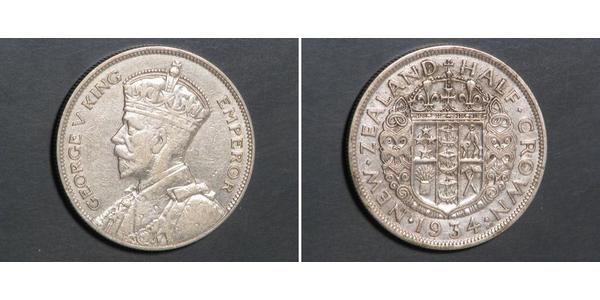 1/2 Crown Neuseeland Silber George V (1865-1936)