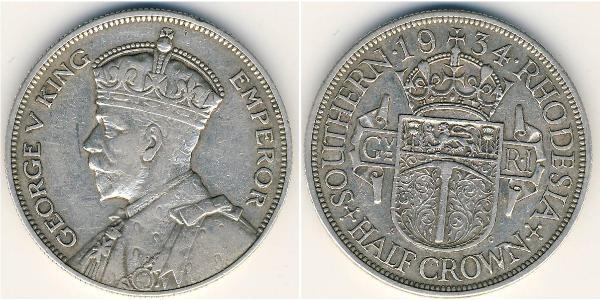 1/2 Crown Southern Rhodesia (1923-1980) Silber George V (1865-1936)