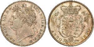 1/2 Crown Vereinigtes Königreich von Großbritannien und Irland (1801-1922) Silber Georg IV (1762-1830)