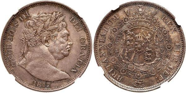 1/2 Crown Vereinigtes Königreich von Großbritannien und Irland (1801-1922) Silber Georg III (1738-1820)