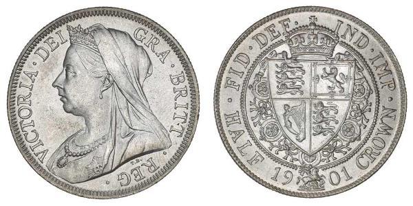 1/2 Crown Vereinigtes Königreich von Großbritannien und Irland (1801-1922) Silber Victoria (1819 - 1901)