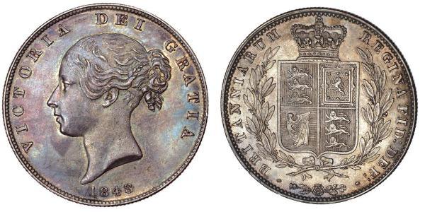 1/2 Crown Vereinigtes Königreich von Großbritannien und Irland (1801-1922) Silber Victoria (1819 - 1901)