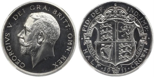 1/2 Crown Vereinigtes Königreich von Großbritannien und Irland (1801-1922) Silber George V (1865-1936)