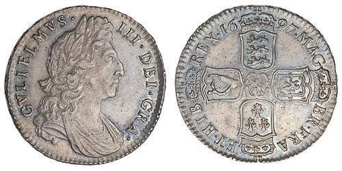 1/2 Crown Kingdom of England (927-1649,1660-1707) Silver William III (1650-1702)